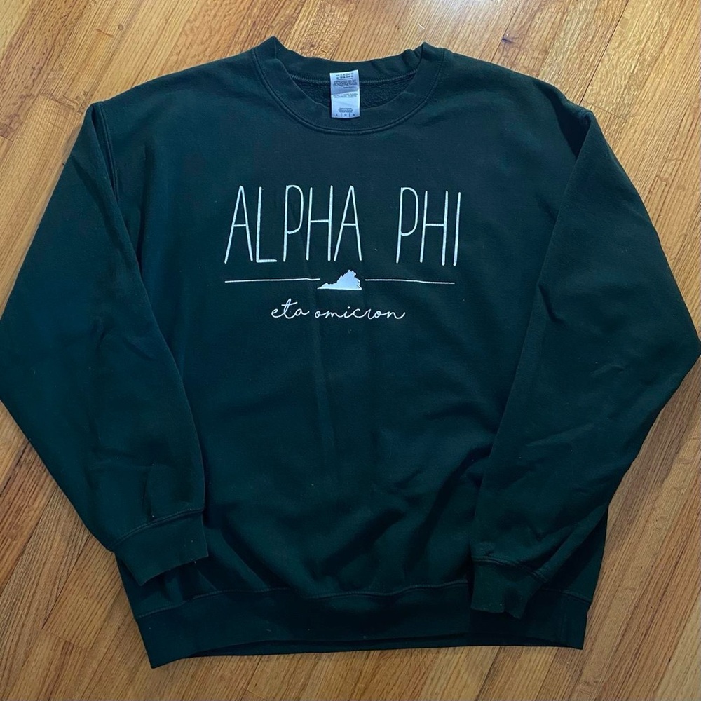 Gildan dark green sorority Alpha Phi Crewneck